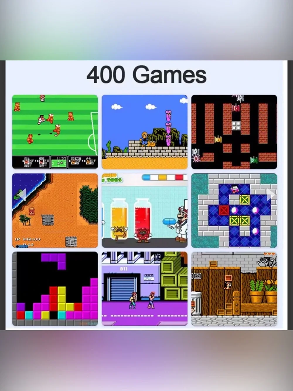 Gray Handheld Retro Game Console - Portable Game Box Plus 400 games new Gray